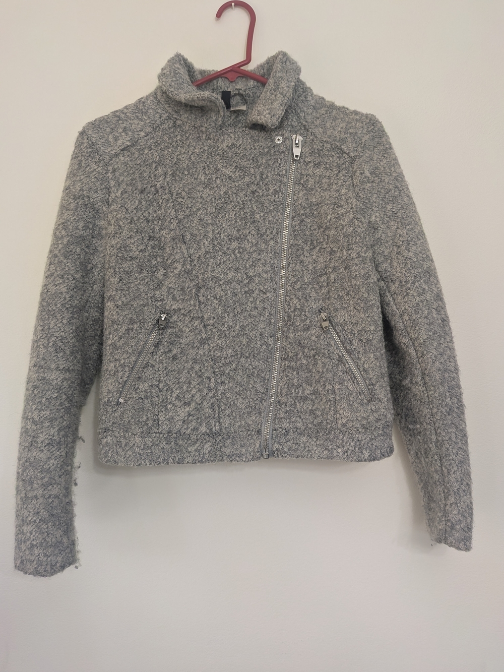 Simply Be Light Gray Trendy high Neck Zip Jacket